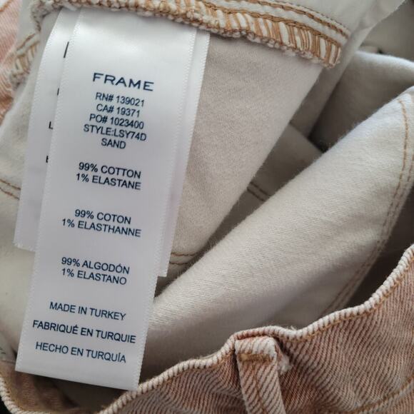 FRAME Le Sylvie Slender Straight-Leg Beige Wash High Rise Jeans Women Sz 30 - Picture 14 of 16